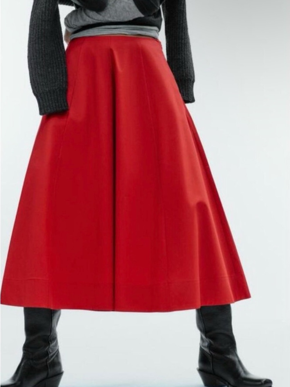 Zara Vibrant Red Maxi Skirt